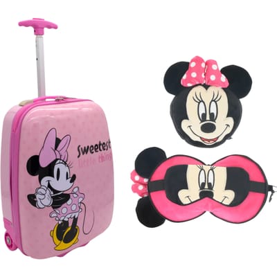 Minnie Mouse reisset: trolley en 2 in 1 slaapmasker en reiskussen