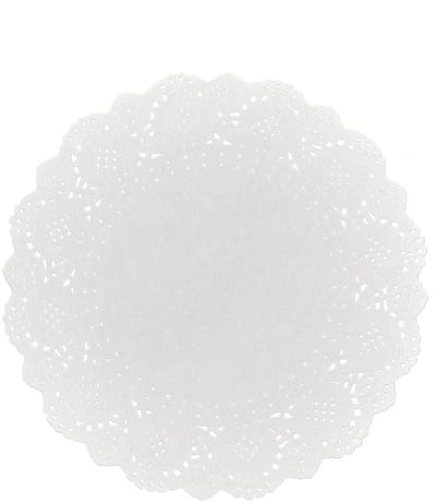 ARTYFETES - 6 witte papieren kanten placemats 26,5 cm