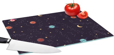Glazen Snijplank - 39x28 - Planeten - Sterren - Patronen - Snijplanken Glas