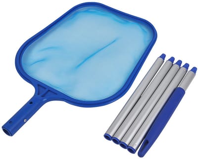 Zwembad Bladschep - 160cm/63 Inch - Versterkt Gaasnet - 6-Delige Aluminium Telescoopstang - voor Zwembad Fontein Vijver en Spa