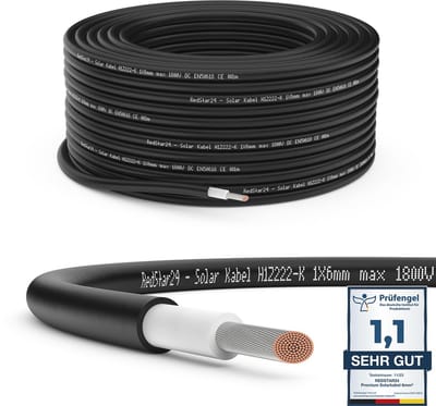 Premium Zonnekabel 6mm² - 10m - UV-bestendig en Flexibel Fotovoltaïsche Kabel voor Zonnepanelen en Laadregelaars