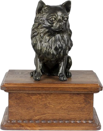 Huisdier Urn - Gedenk Urn - Huisdier Herdenking - Handgemaakt Bronzen Beeld - 5 Liter Capaciteit - Chihuahua
