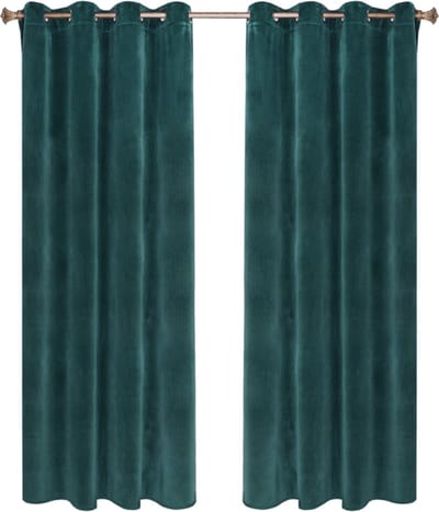 Bolt Edge Gordijnen - Set van 2 - Groen - Verduisterend - Fluweel - Plooiband - 140x270cm