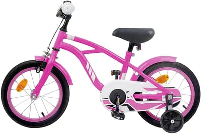 Kinderfiets 16 Inch - Jongensfiets Meisjesfiets - Leren Fietsen - Verstelbaar Zadel Stuur - 16 inch - Donkerroze