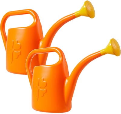 Prosperplast Gieter - Set van 2x stuks - oranje - kunststof - 4.5 liter - gieters voor buiten