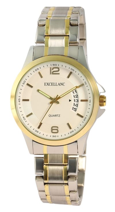 EXCELLANC Herenhorloge metaal Datumsweergave