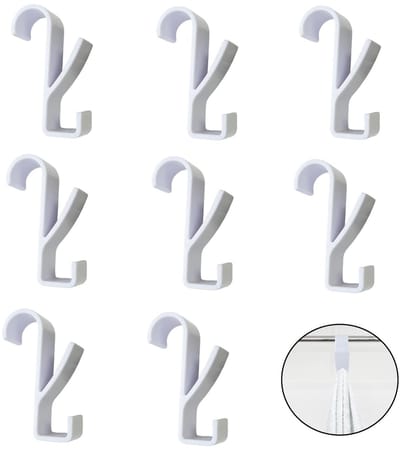 Dailygoods- Badhaken 8 Stuks - Duurzaam Kunststof - Radiatorhaken - Handdoekhaken - Eenvoudige Installatie - Geschikt voor 2,5 cm Geleiders