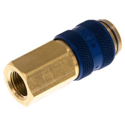Messing DN 5 Blauw Luchtkoppeling Snelkoppeling G 1/8 inch Binnendraad