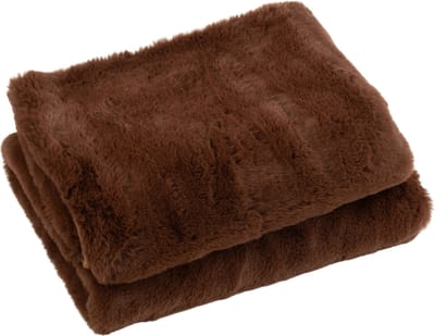 J-Line plaid Cutie - fleece deken – polyester – bruin - 180 x 130 cm