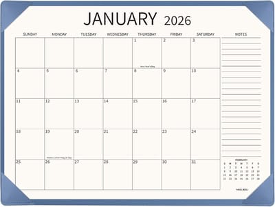 Bureaukalender Onderlegger - Planners Agenda - Thuis Kantoor - 18 Maanden Planning - 56x43 cm - Blauw