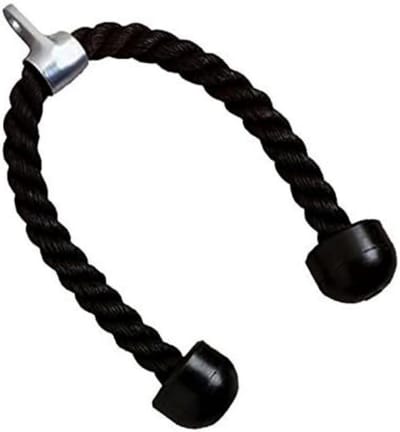 QTTVBTNA -Nylon Triceps Touw met Antislip Handgrepen – Gedraaid Trekkoord voor Triceps en Biceps Training – Geschikt voor Kabelmachine, Fitness Thuis en in de Sportschool – Zwart