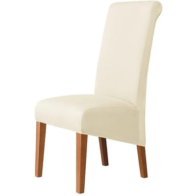 1 2 4 6 Stuks Grote XL Spandex Stoelhoezen Stretch Stoelhoezen Voor Eetkamer Anti-Vuile Zitting Hoes Thuisgebruik Elastische Stoelhoes 1-Pcs beige