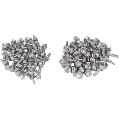 100 Stuks Zelfborende Schroeven Assortiment Zeskantkop 410 Roestvrij Staal 4.2x13mm 4.8x13mm