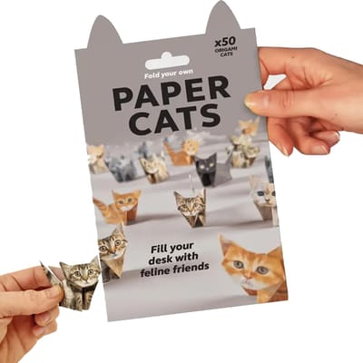 50 Feuilles de Papier Origami Chats DIY Kit d'Artisanat Amusant Pour Adultes Enfants Cadeau Créatif Pour Amoureux des Chats