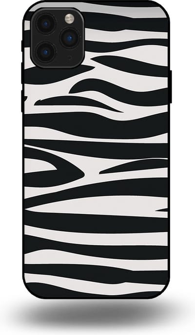 Smartphonica Telefoonhoesje geschikt voor iPhone 11 Pro Max met zebra opdruk - TPU backcover case met zebra print design - Zwart Wit geschikt voor iPhone 11 Pro Max