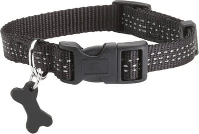 Bobby Halsband - Reflecterende Zwarte Hondenhalsband met Veilige Kliksluiting, XS t/m XL