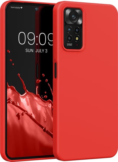 kwmobile telefoonhoesje geschikt voor Xiaomi Redmi Note 11 Pro / Redmi Note 12 Pro 4G - Hoesje met siliconen coating - Smartphone case in rood