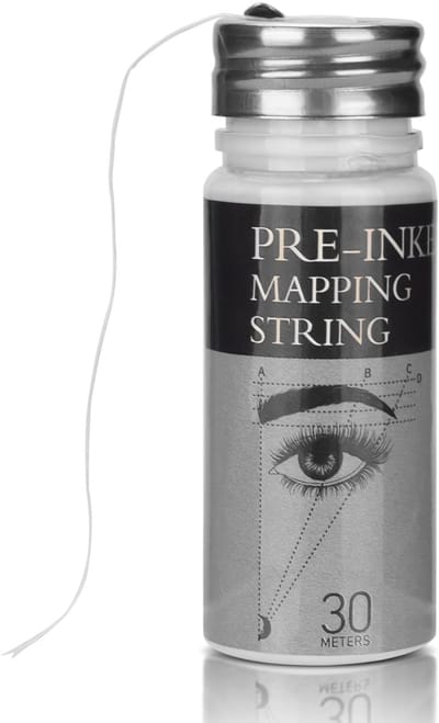 Mapping string wit 30m pre-inked - draad touw - Microblading - PMU, Henna & Hybrid Brows - Voor Perfecte Afgetekende Wenkbrauwen
