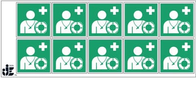 Lifeguard sticker - E075 | 5 x 5 cm - 10 stuks per vel