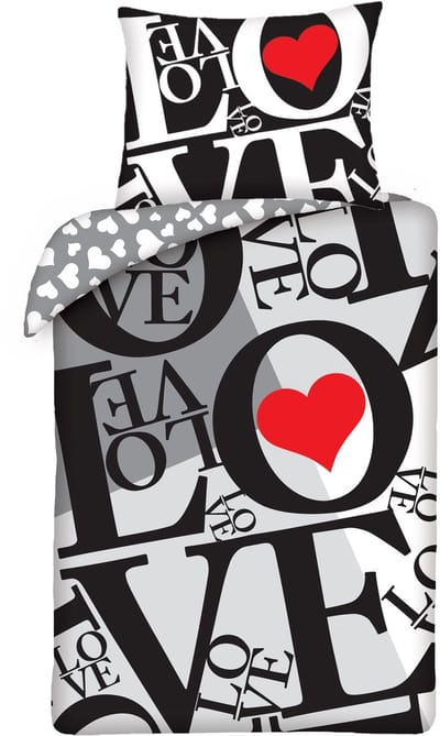 Valentines LOVE - Dekbedovertrek - Eenpersoons - 140 x 200 / 70 x 90cm - Katoen