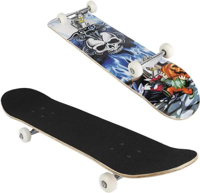 Skateboard Compleet - Cruiser Board - Beginners Leren - 7-laags Esdoorn Dek - 79x20x13 cm - Schedel