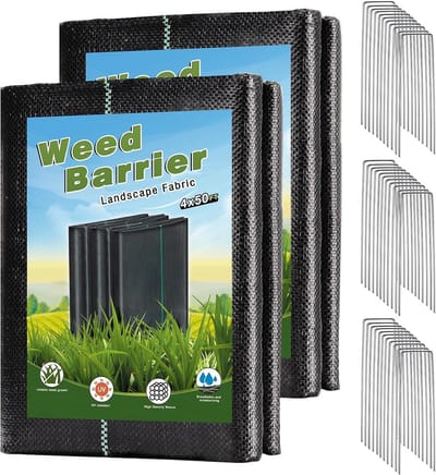 2-Pack Heavy Duty Tuin Onkruidbarrière met 30 Grondspikes – Premium Bodembedekking voor Tuin en Landschap