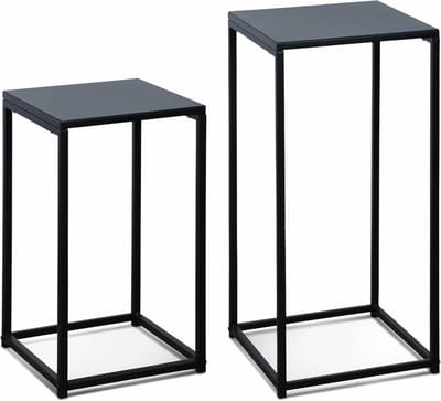 sweeek - 2x bijzettafel, 34x34x74cm / 30x30x54cm, industrielle