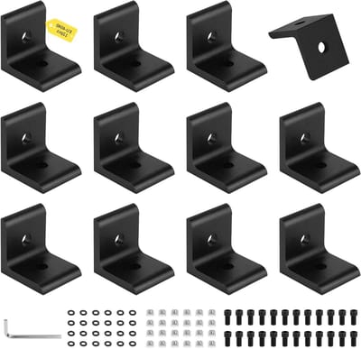 Aluminium profiel hoekverbinder - Hoekverbinding Profiel connector - Constructies bouwen - Compleet met bevestiging - 40x40 mm - Zwart