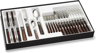 24-delig, bestekcassette voor 6 personen, Bruin (parelmoer), EME Napoleon