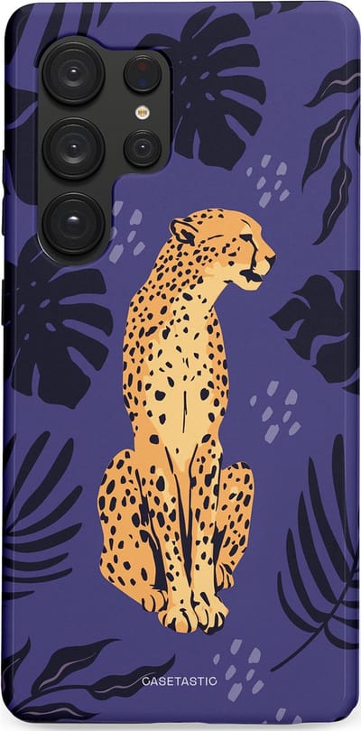 Casetastic Hoesje Geschikt voor Samsung S25 Ultra - Stijlvolle Beschermende Duo-layer Case - Cheetah elegantie