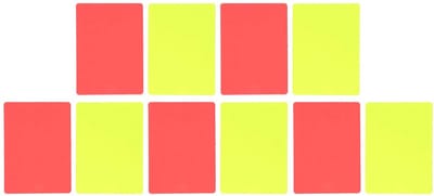 Dailygoods- Voetbalscheidsrechterkaart Set van 5 - Rode/Gele Kaarten - Sport Waarschuwingskaarten - Uitwerpkaarten - Kwalitatief Hoogwaardig - Voor Outdoorsporten - Scheidsrechterskaarten