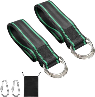 Groene Schommelaccessoires - 2 Stuks, Hammock Touw met 2 Notenbouten voor Bevestiging van Schommels en Hangmatten, Ideaal voor Buitengebruik en Tuinactiviteiten