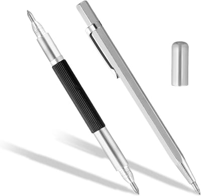 Graveerstift Set - Metaal Pen - Precisie Graveren - Krasbestendige Punt - 2 Stuks - Zilver