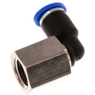 4mm x G1/8'' 90 graden L-verbinding Messing/PA 66 Insteekfitting Binnendraad Draaibaar NBR [2 Stuks]