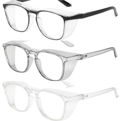 3 STUKS Anti-Mist Veiligheidsbril Blauw Licht Blokkerend Anti-Pollen Bril voor Mannen Vrouwen Oogbescherming white