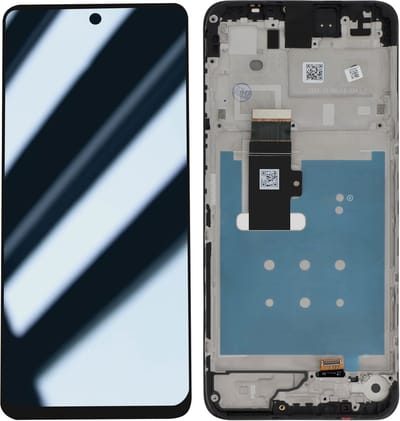 Motorola, Scherm + Kader Geschikt voor Motorola Moto G13 Volledig scherm blok, Lichtgrijs