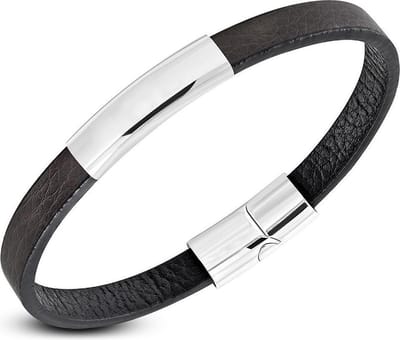 Montebello Armband Tars Brown - Leer - 316L Staal - 8mm - 22cm