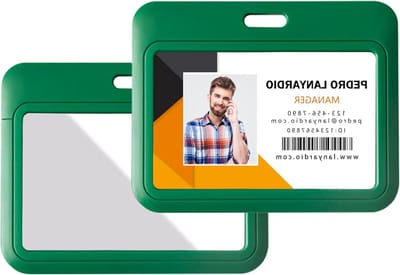 ID Badgehouder - Kaarthouder - Veilig Identificeren - Schuifdeksel Ontwerp - Houdt 2 Kaarten - Groen