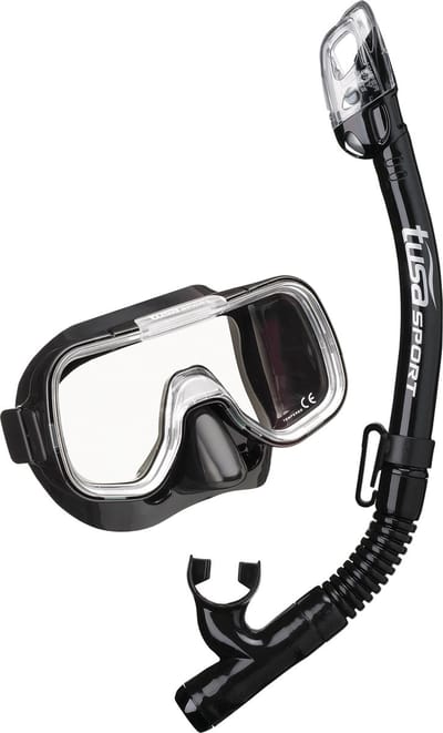 TUSAsport UC2022 Mini-Kleio Dry Snorkelset (Jeugd 6–12 jaar) | Comfortabel Junior Masker & Volledig Dry-Top Snorkel voor Veilige & Leuke Snorkelavonturen
