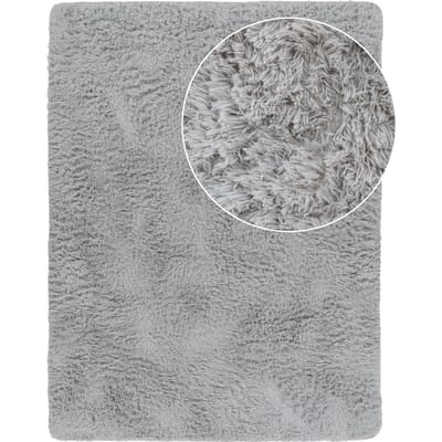 Hoogpolig tapijt Silvana zilver 120x160 cm