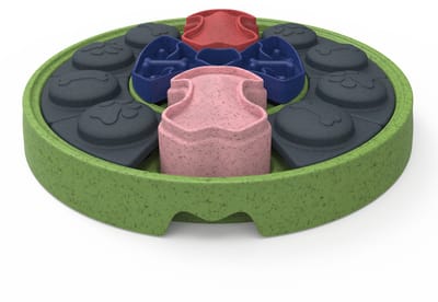 Eat Slow Live Longer Puzzel Disc - Uitdagende Hondenpuzzel - Hondenspeelgoed – Beloning – Intelligentie Speelgoed voor Honden – Interactief - Voerbak met Antislipvoetjes – Te vullen met snacks - 33.8 x 29.3 x 9.5 cm