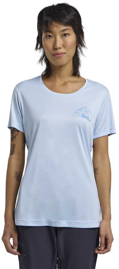 Jack Wolfskin Peak Graphic T-shirt Met Korte Mouwen Blauw XS Vrouw