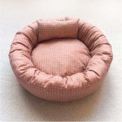 Lit d'été pour animal de compagnie Chien Chat Lit pour chat Tapis pour chat Niche en coton Canapé-lit pour chiot Lits pour chiens moyens M beige