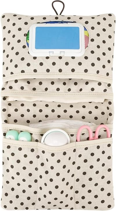 Baby Luiertas Organizer - Draagbare Baby Mand - Baby Benodigdheden Opslag - Meerdere Vakken - 22x37 cm - Wit