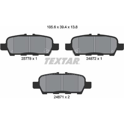 Remblokset TEXTAR 2577801, achter