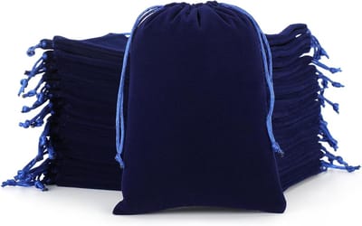 Fluwelen Sieradentasjes - Opbergzakjes Cadeautjes - Organiseren en Cadeau - Elegante Afwerking - 50 stuks 5x7 inch - Blauw