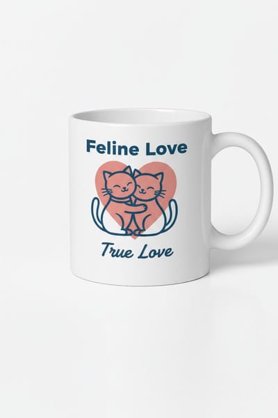 Mok Feline Liefde: Knuffelende Katten Design - Ware Liefde Cadeau voor Kattenliefhebbers