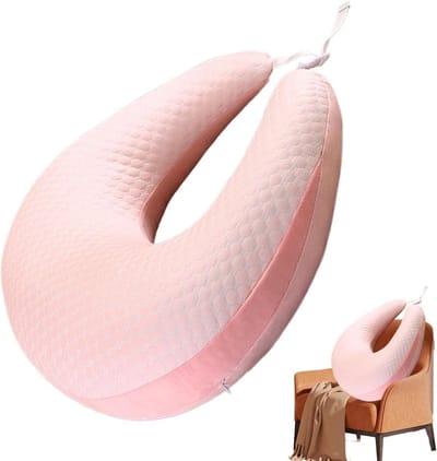 Leeskussen Op Schoot - Studiekussen Steun - Comfortabel Lezen - Afneembare Hoes - 60x55x20 cm - Roze