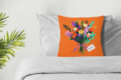 Sierkussens - Kussentjes Woonkamer - 40x40 cm - Kaartje - Boeket - Bloemen