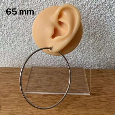 Oorringen - oorbellen - hoops - hoepels - staal - zilverkleurig - 65 mm - hypoallergeen